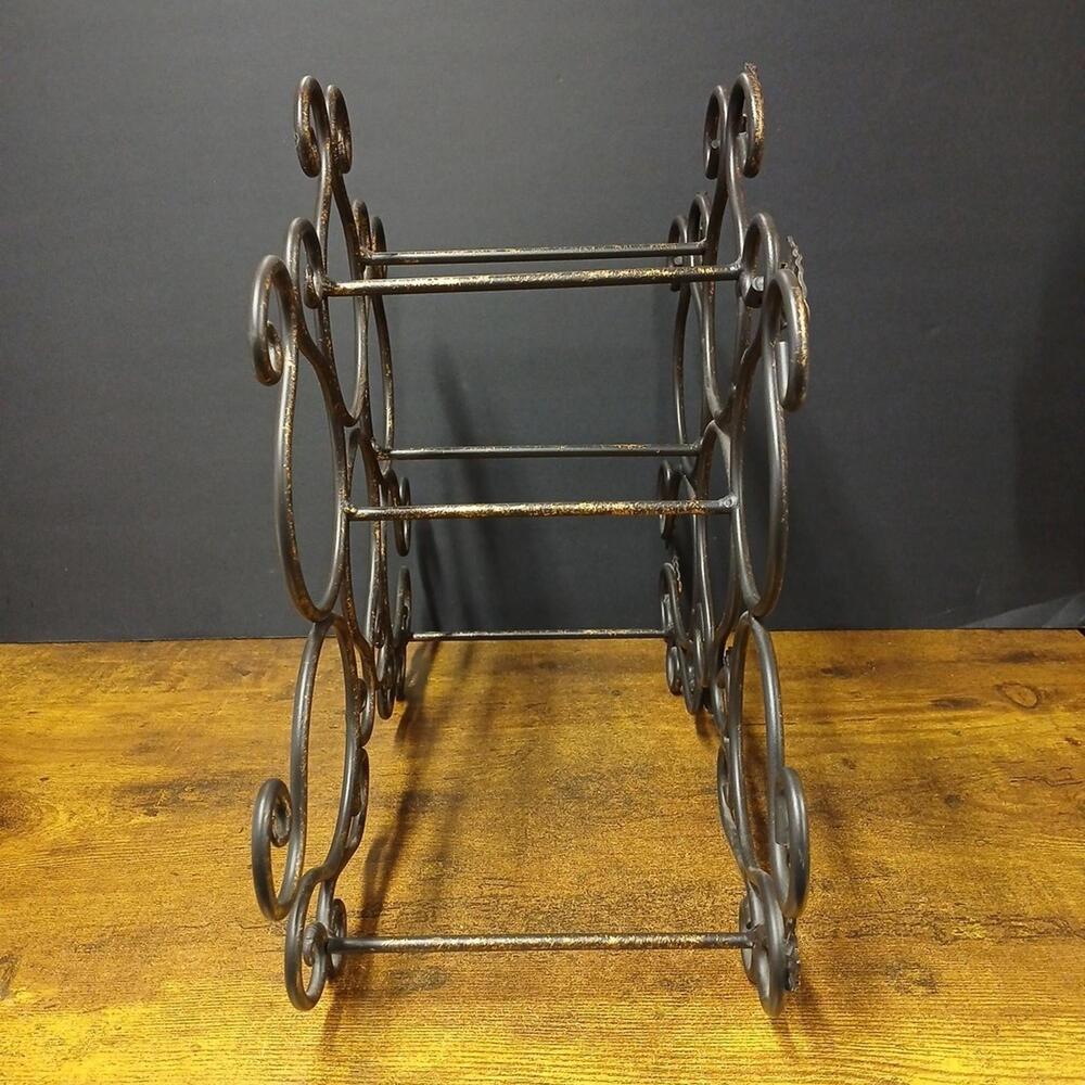 Longaberger Wine Rack Countertop Stand, Wrought Iron, Holds 6 Bottles, 16x15.5x7 - Picture 2 of 5